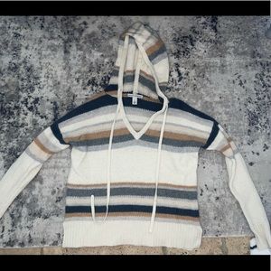 Stripped honey comb sticky hair sweater hoodie size small,slightly used